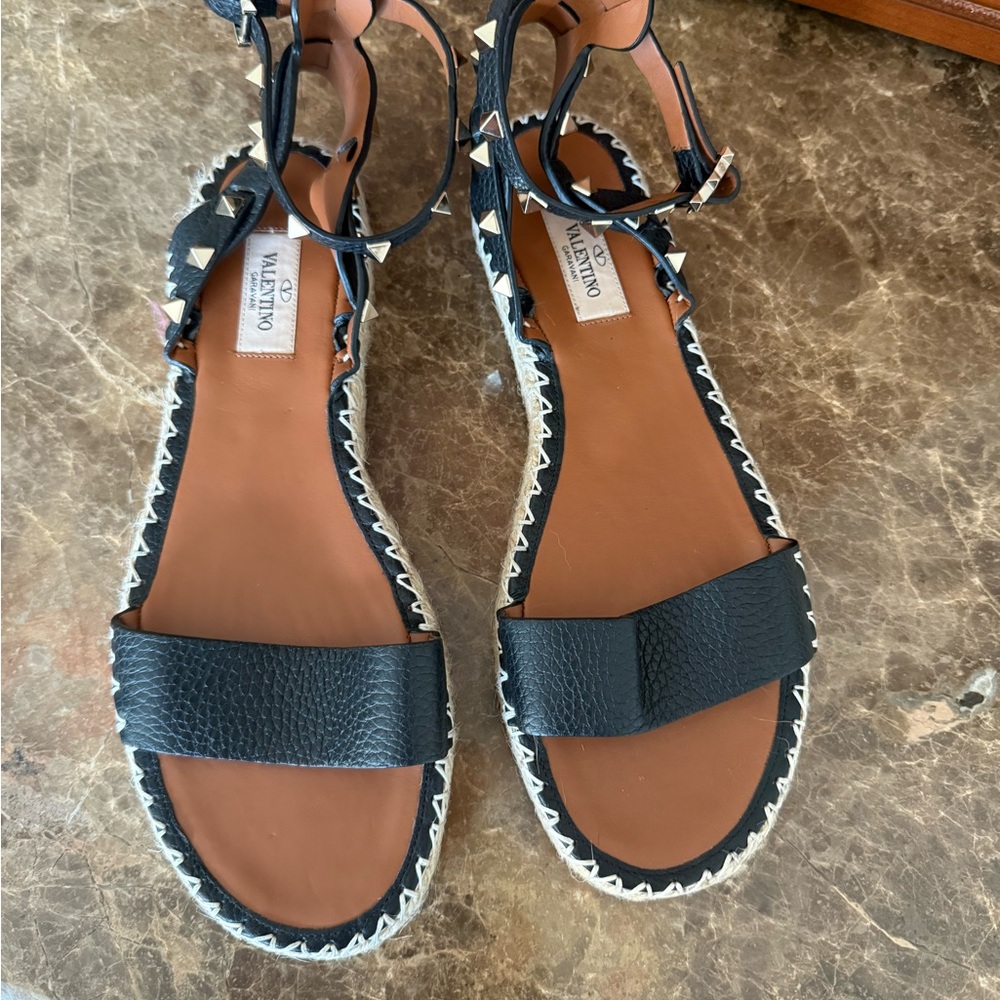 Valentino Black and Tan Women's Sandals